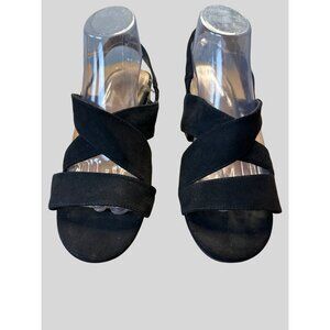 Dexflex Comfort  Velvet Cross-Strap  Elegant Fashion Block Heel Sandals 9.5